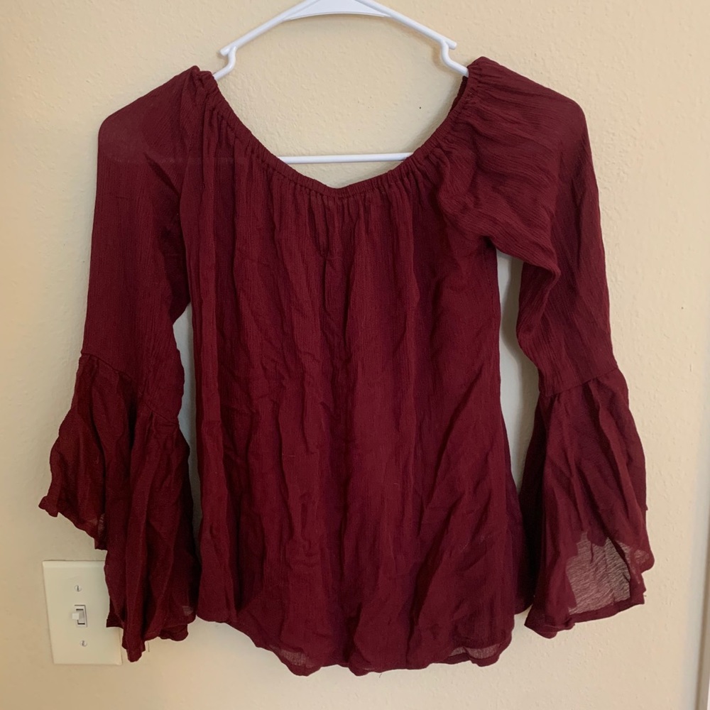 Red off the shoulder top